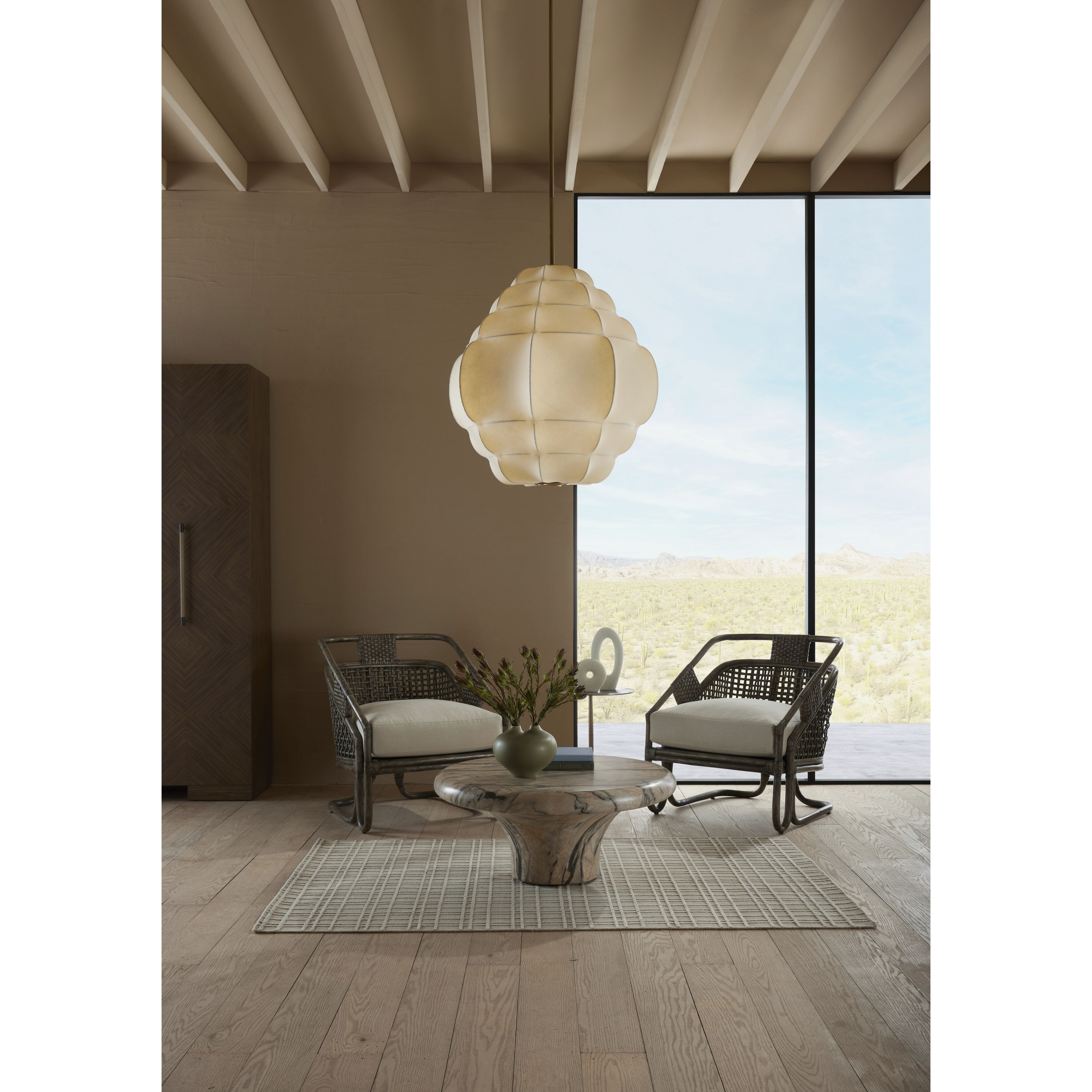 Yahara 35 inch Faux Vellum Pendant Ceiling Light